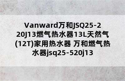 Vanward万和JSQ25-220J13燃气热水器13L天然气(12T)家用热水器 万和燃气热水器jsq25-520j13